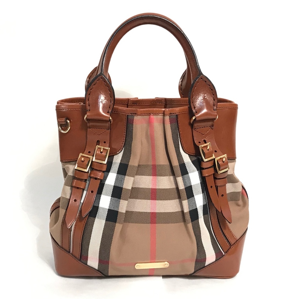 BURBERRY House Check Bridle Small Whipstitch Tote